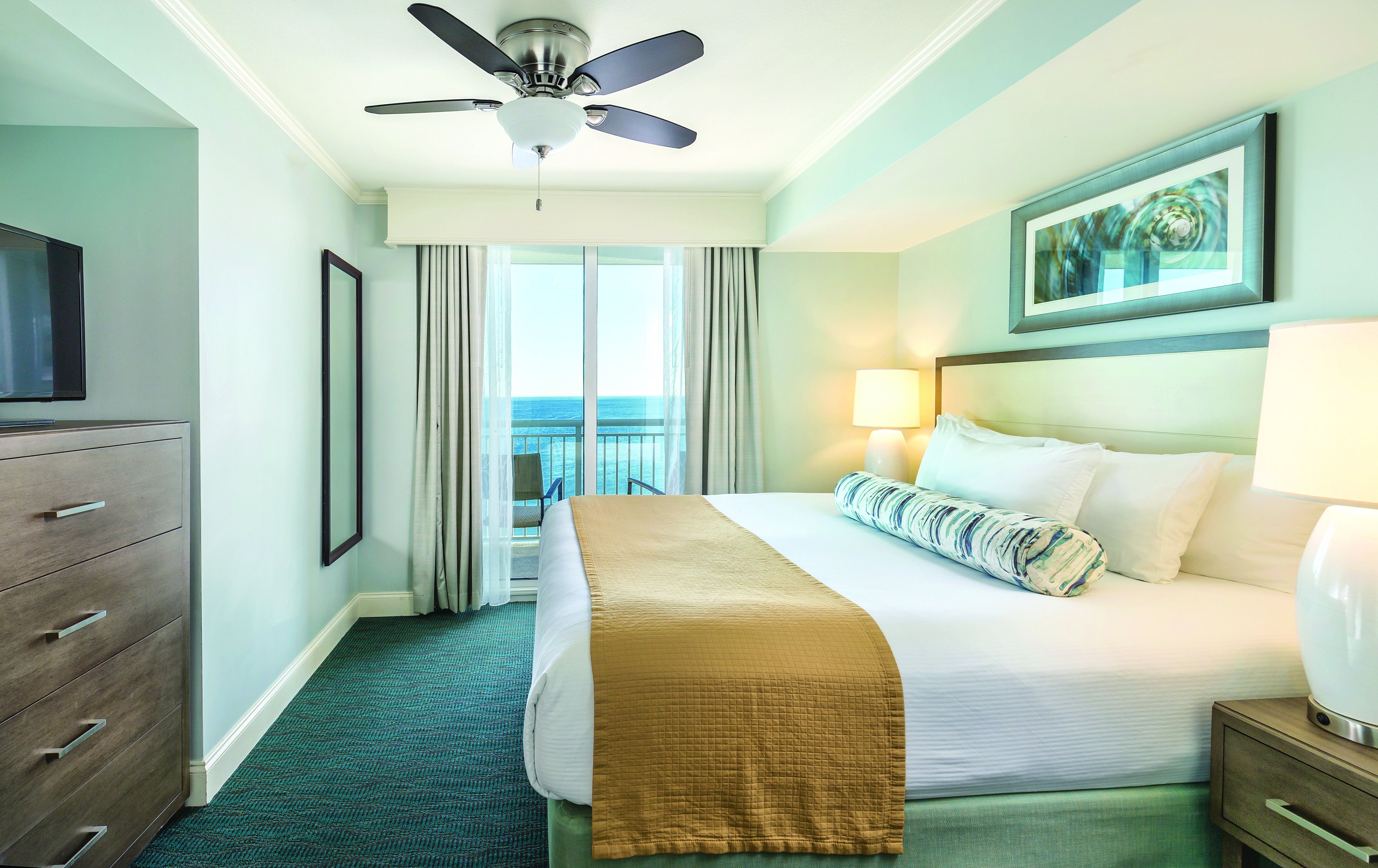 Guest room at the Club Wyndham Towers on the Grove at North Myrtle in North Myrtle Beach, South Carolina
